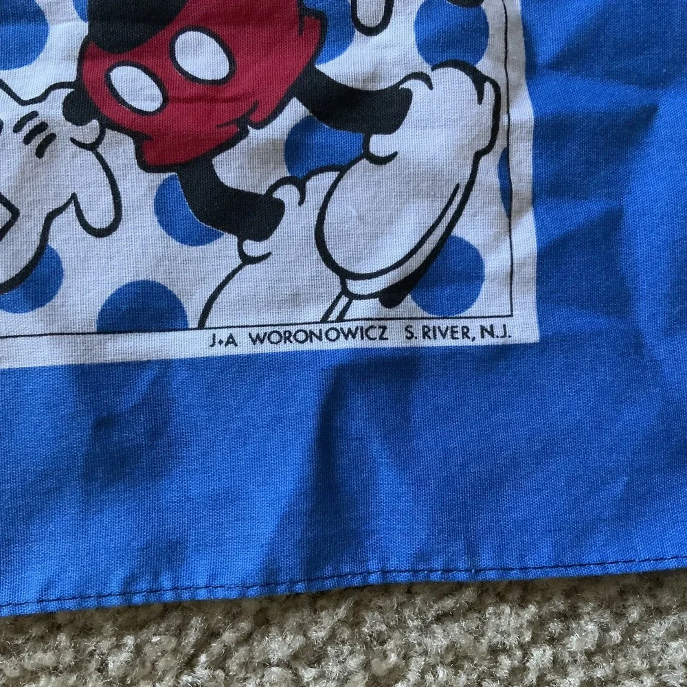 Vintage Walt Disney Woronowicz South River NJ Mickey Mouse Bandana USA RN #16463